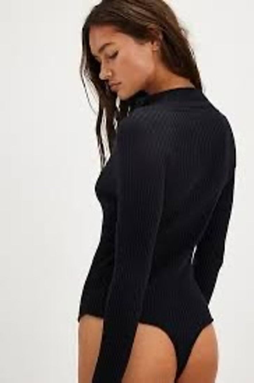 NWT Intimately by Free People Women’s Medium Black Rib Knit Mock Neck Bodysuit